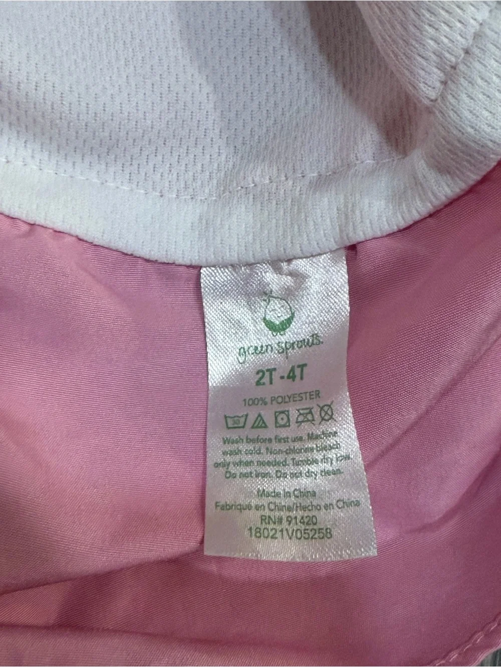 green sprouts UPF50+ Eco Flap Hat 2T-4T Pink See photos for wear